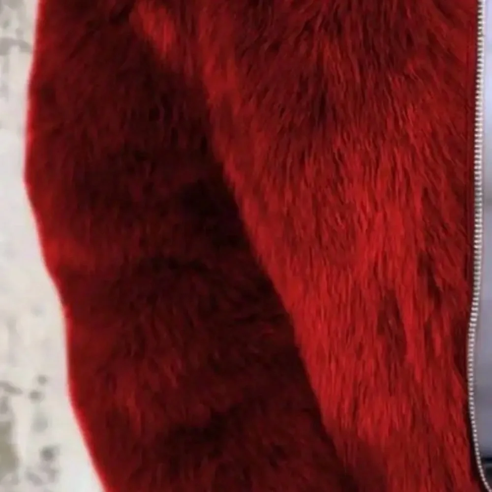 Women's Red Faux Fur Jacket Sz. XL - Picture 3 of 3